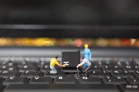 Laptop keyboard assembly removed for repair