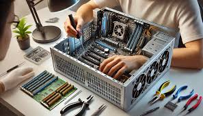 Laptop disassembled for internal repair